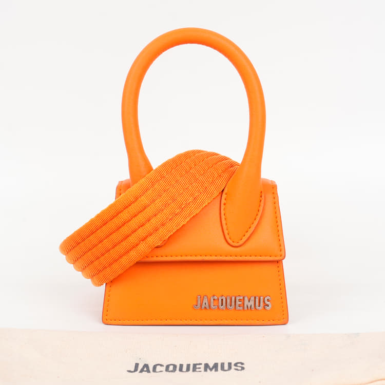 Jacquemus Le Chiquito Mini Signature Top Handle Bag In Orange Leather-Hover-Image