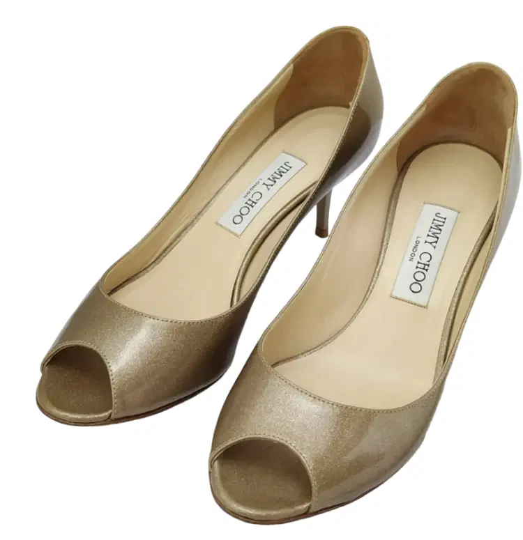 Jimmy Choo Glitter Patent Leather Isabel Peep Toe Pumps-Hover-Image