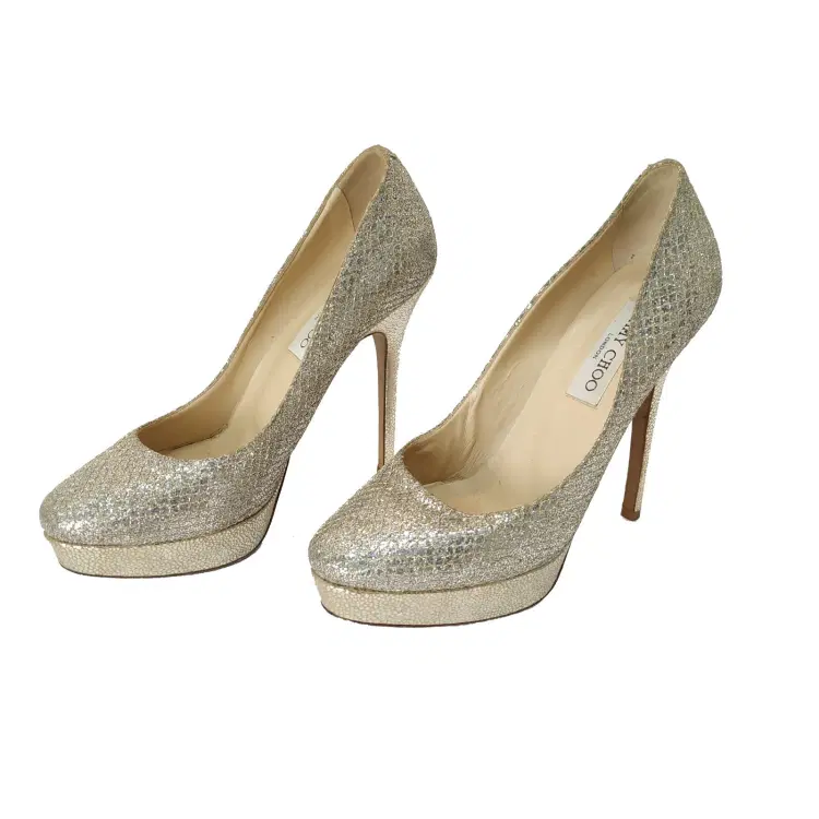 Size 38 - Jimmy Choo Metallic Silver Alex Platform Pumps-Hover-Image