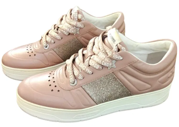 Size 40 - Jimmy Choo Pink Hawaii Glitter Sneakers-Hover-Image