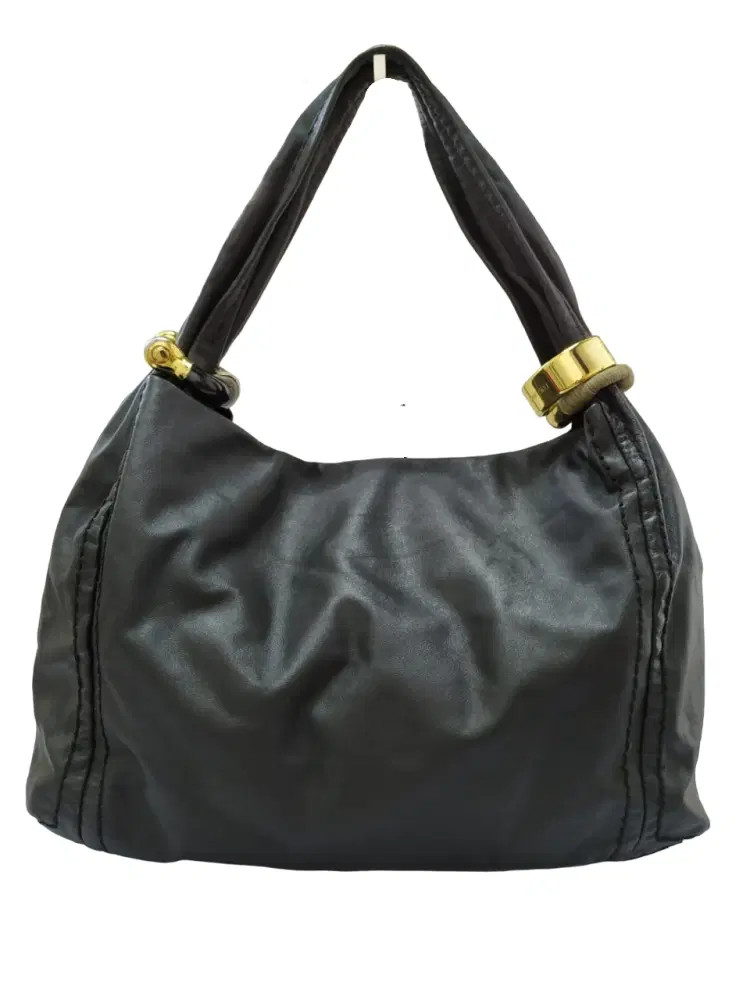 Jimmy Choo Black Leather Saba Hobo Bag-Hover-Image