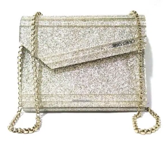 Jimmy Choo Silver Glitter Acrylic Candy Clutch-Hover-Image