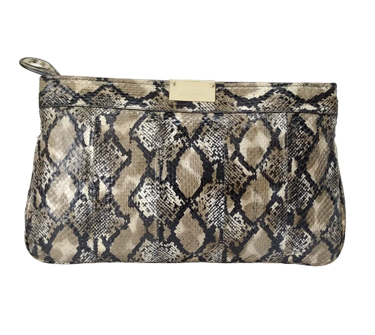 Jimmy Choo Python Embossed Leather Clutch