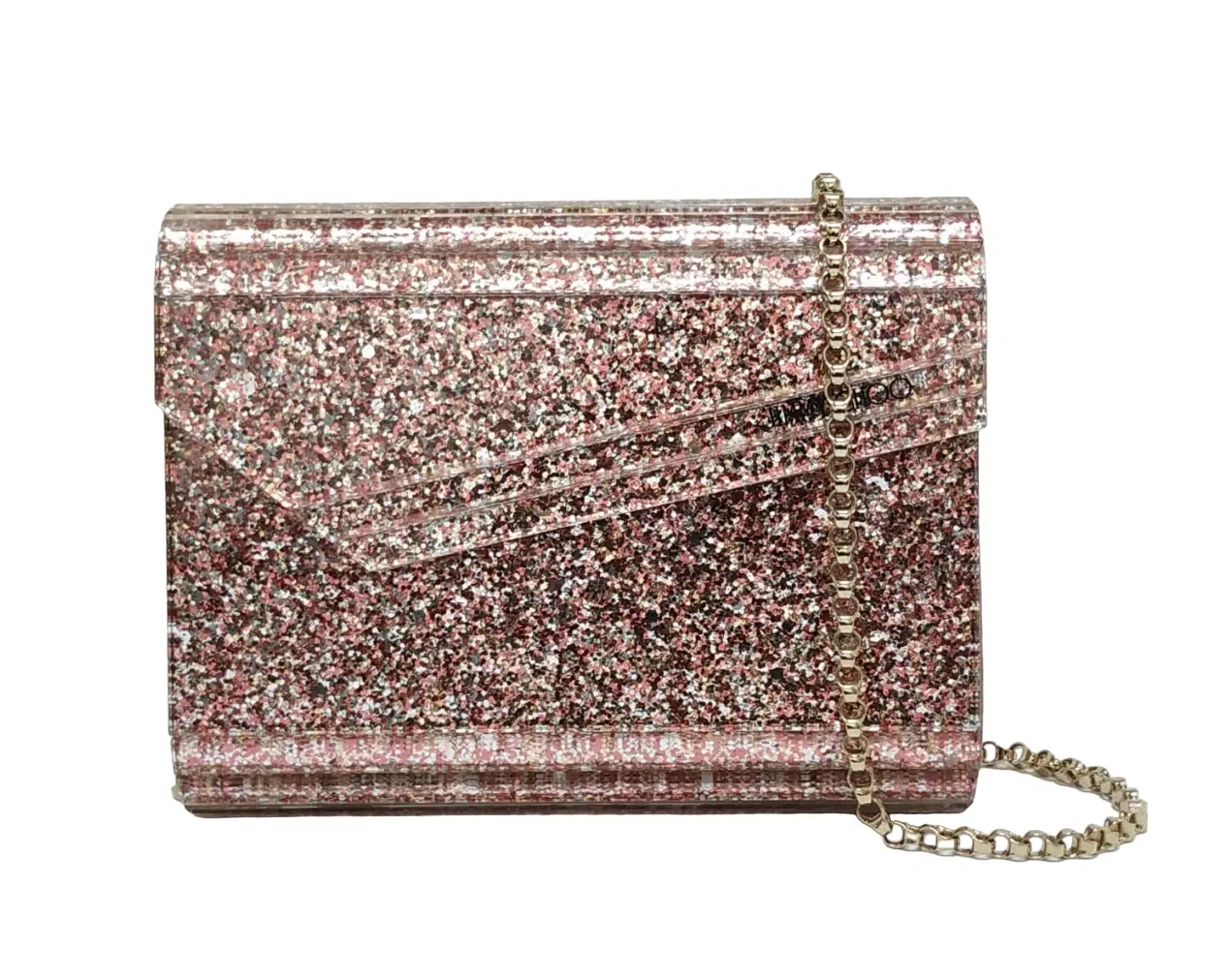 Jimmy Choo Coarse Glitter Acrylic Clutch