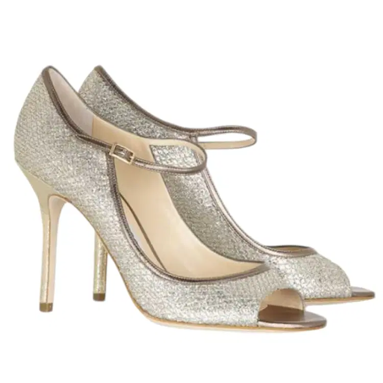 Jimmy Choo Champagne Glitter 'Tahiti' Mary-Jane Pumps-Hover-Image