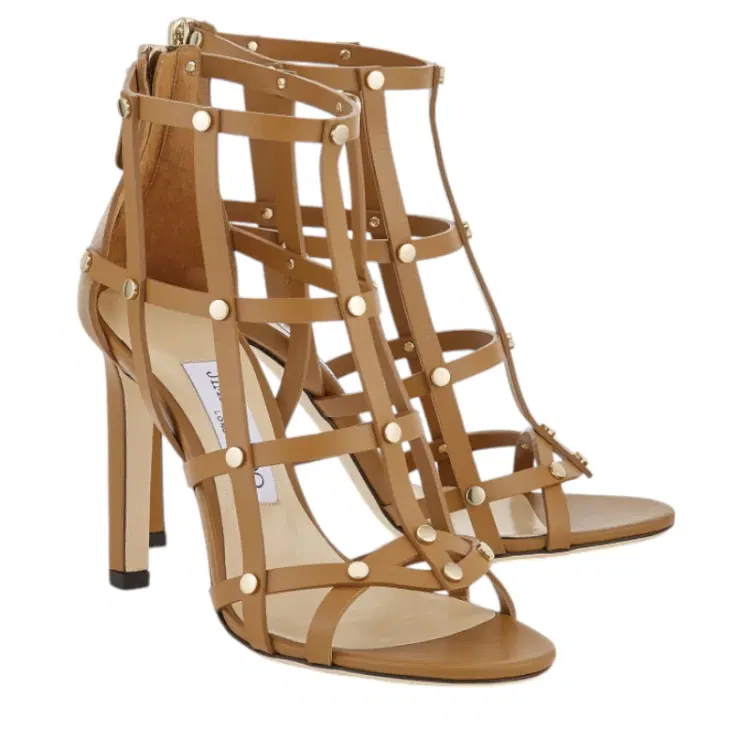 Jimmy Choo Tina Cage 100 Leather Heeled Sandals-Hover-Image