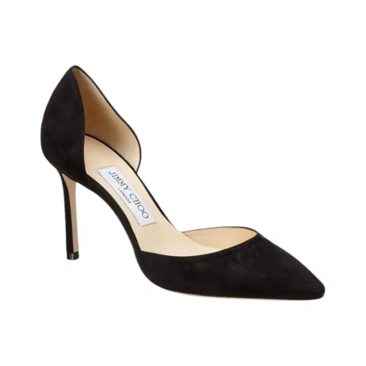 Jimmy Choo Black Suede Esther D'Orsay Heels-Hover-Image