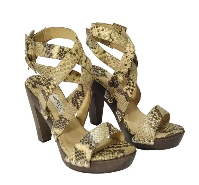 Size 37 - Jimmy Choo Python Embossed Sandals