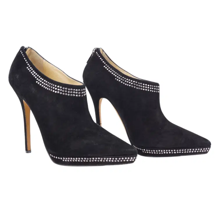 Size 36.5 - Jimmy Black Suede Studded Pumps-Hover-Image