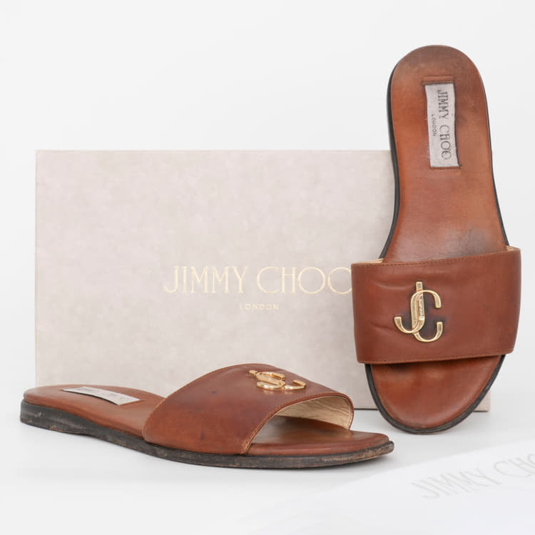 Size 38 - Jimmy Choo London JC Flat Slides-Hover-Image