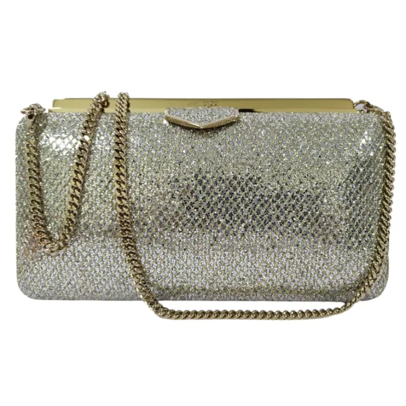 Jimmy choo Ellipse Metallic Glitter Clutch