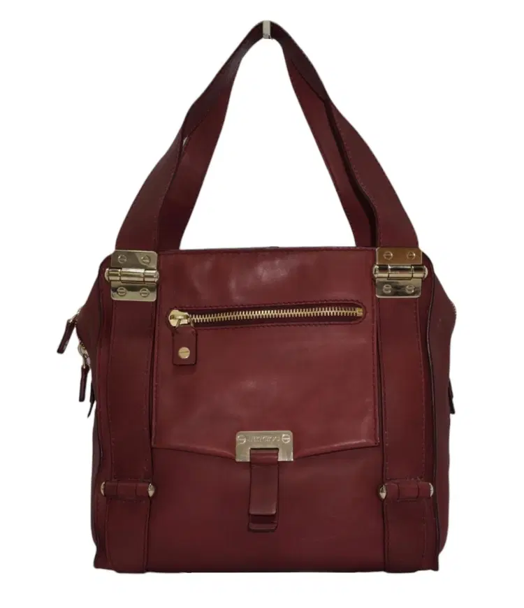 Jimmy Choo Maroon Lambskin Leather Parker Shopper Tote-Hover-Image