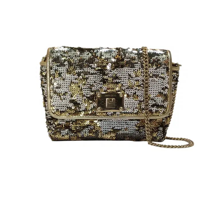 Jimmy Choo Ruby Sequined Leather Shoulder Bag-Hover-Image