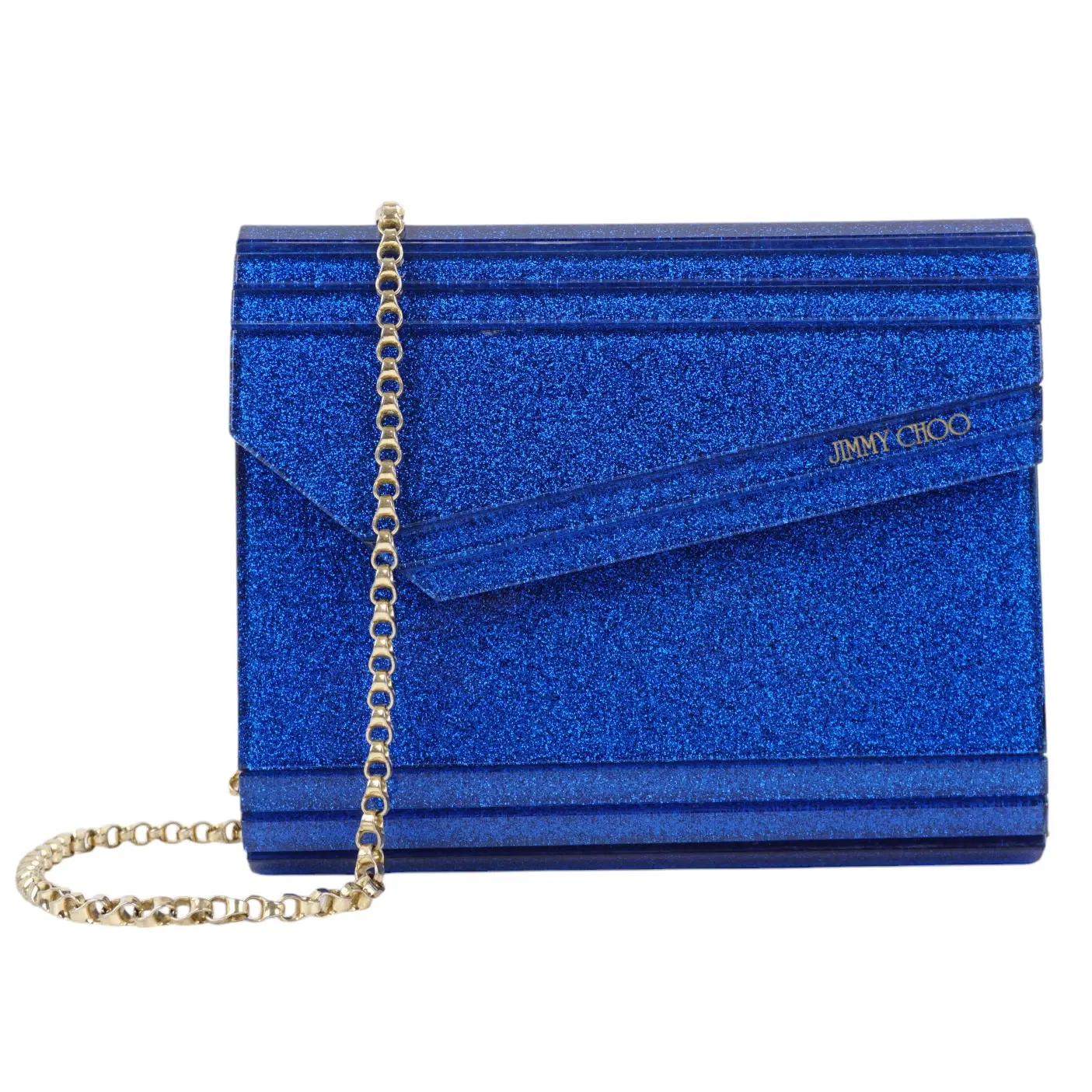 Jimmy Choo Acryllic Blue Shimmer Clutch Bag
