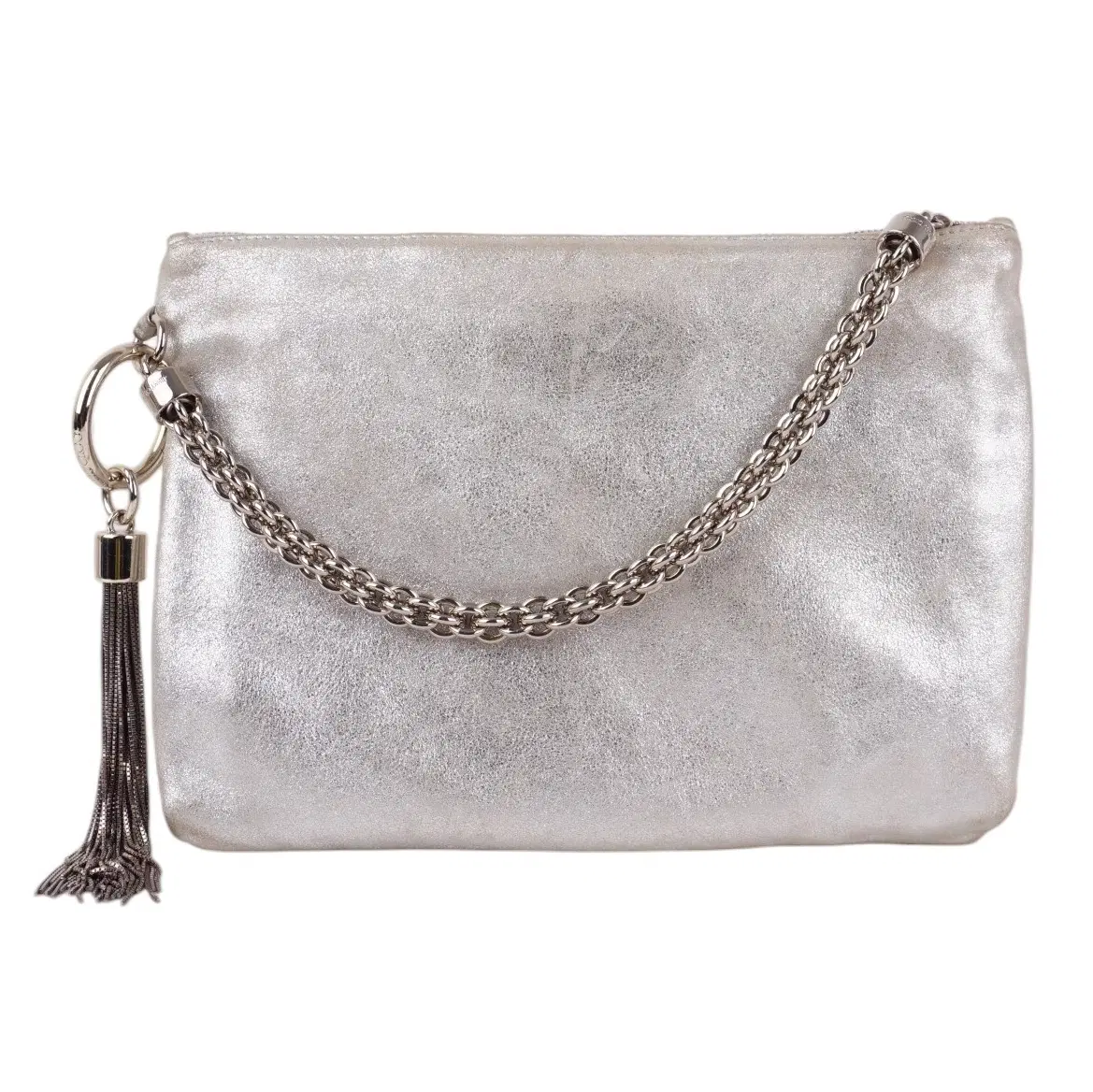 Jimmy Choo Metallic Leather Clutch Bag With Callie