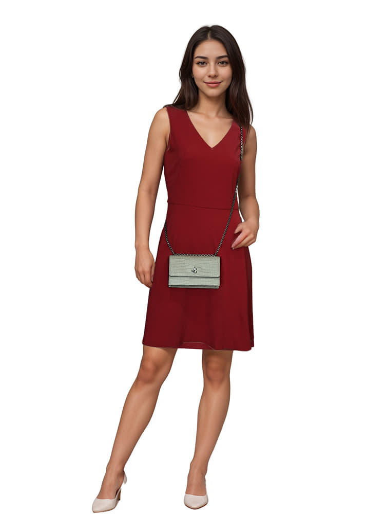 Jimmy Choo Taupe Croc Bohemia Chain Bag-Hover-Image