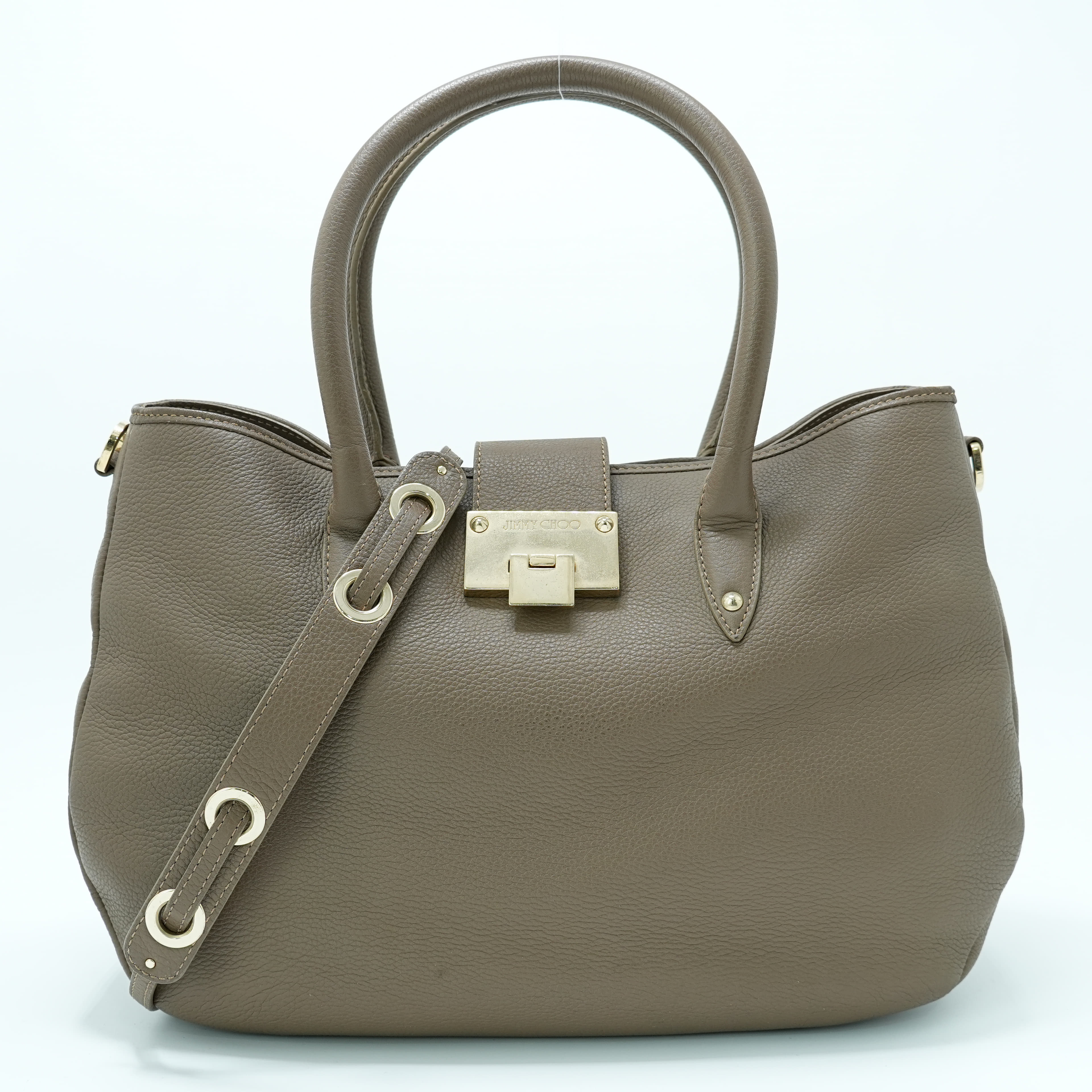 Jimmy Choo Grey 'Rania' Convertible Leather Tote
