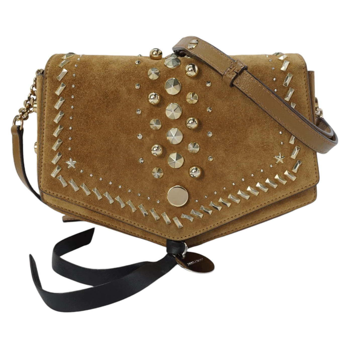 Jimmy Choo Suede Studded Brown Bag