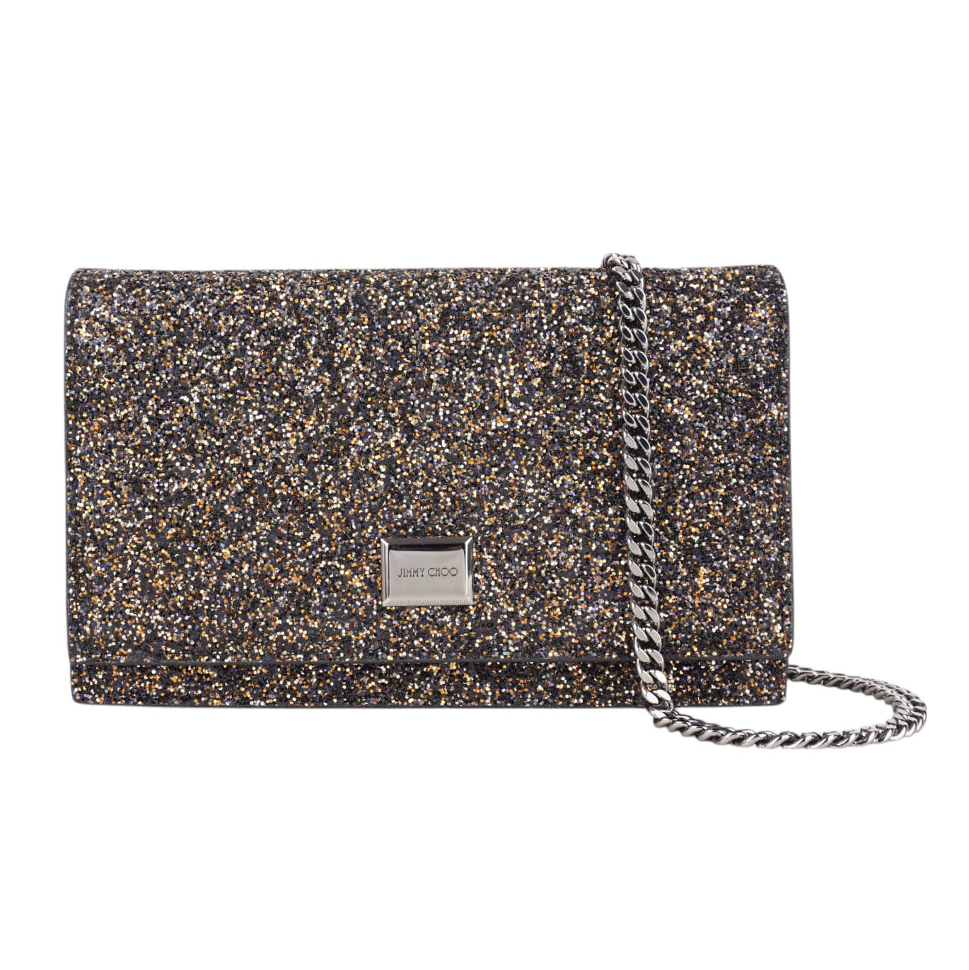 Jimmy Choo Glitter Fabric Leni Mini Amethyst Shoulder Bag