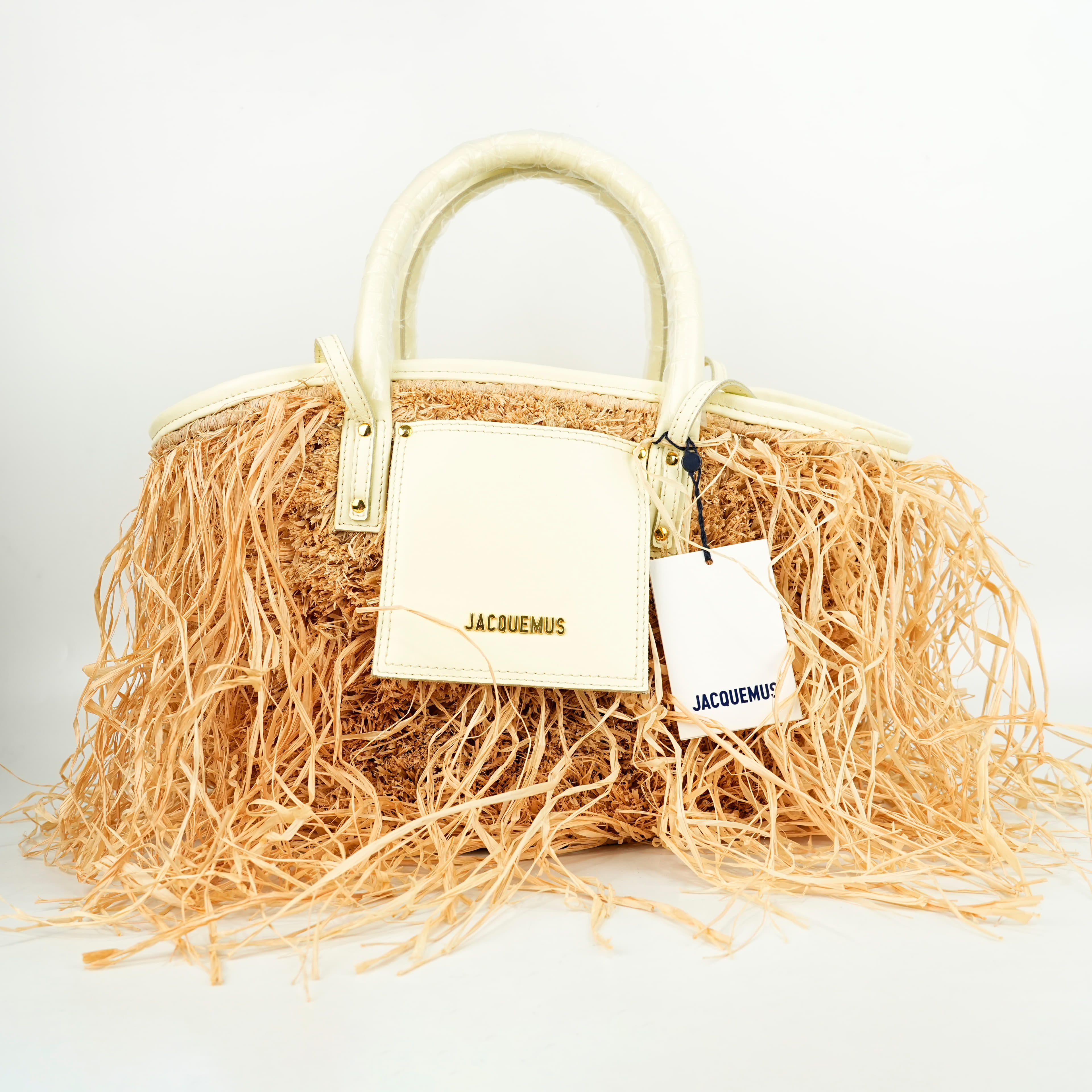 Jacquemus Le Panier Soli Fringed Raffia Tote Bag