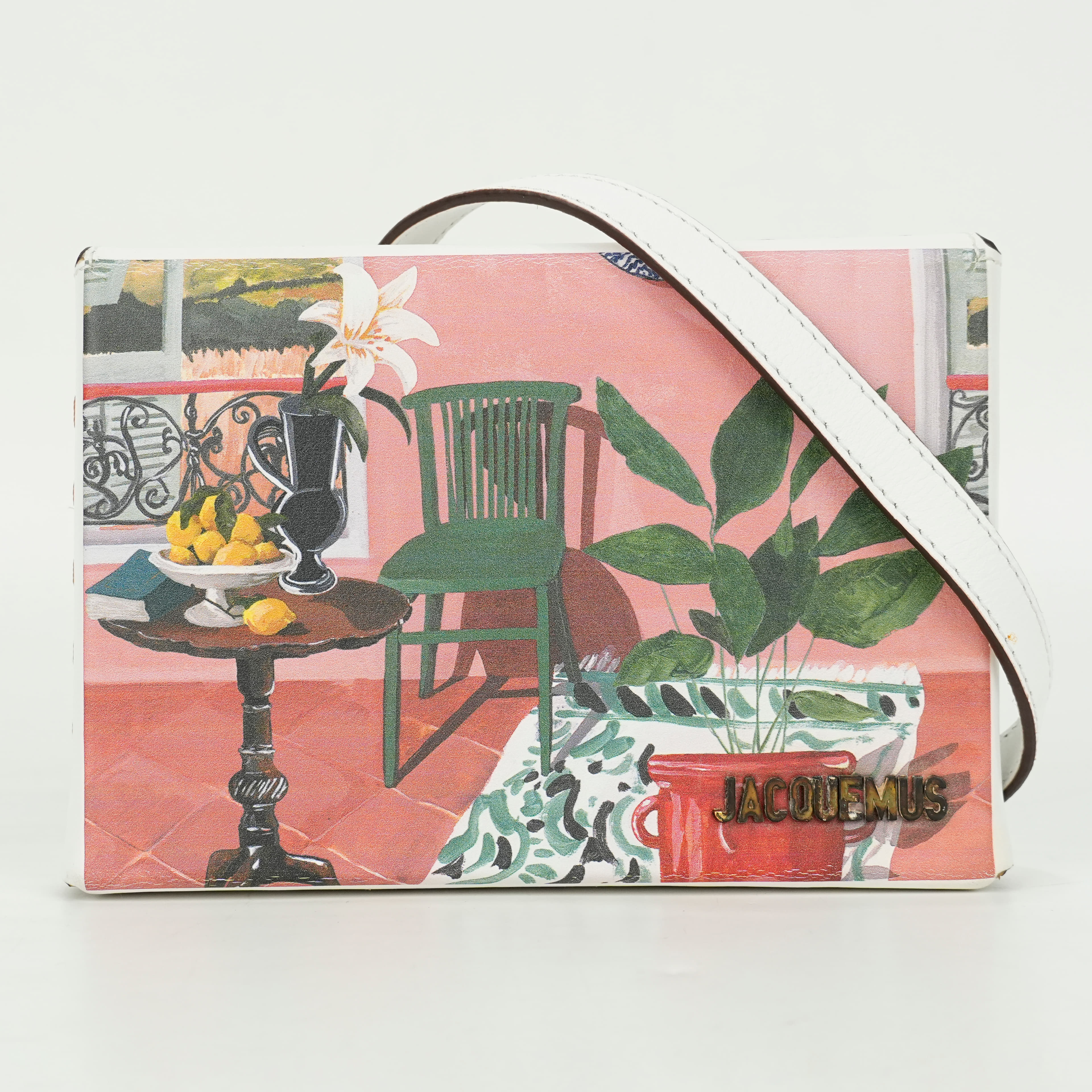 Jacquemus Tableau Printed Leather Bag In White