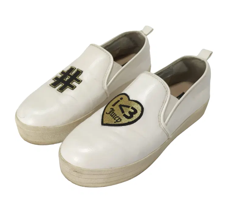 Size 8 - Juicy Couture White Slip On Loafers-Hover-Image