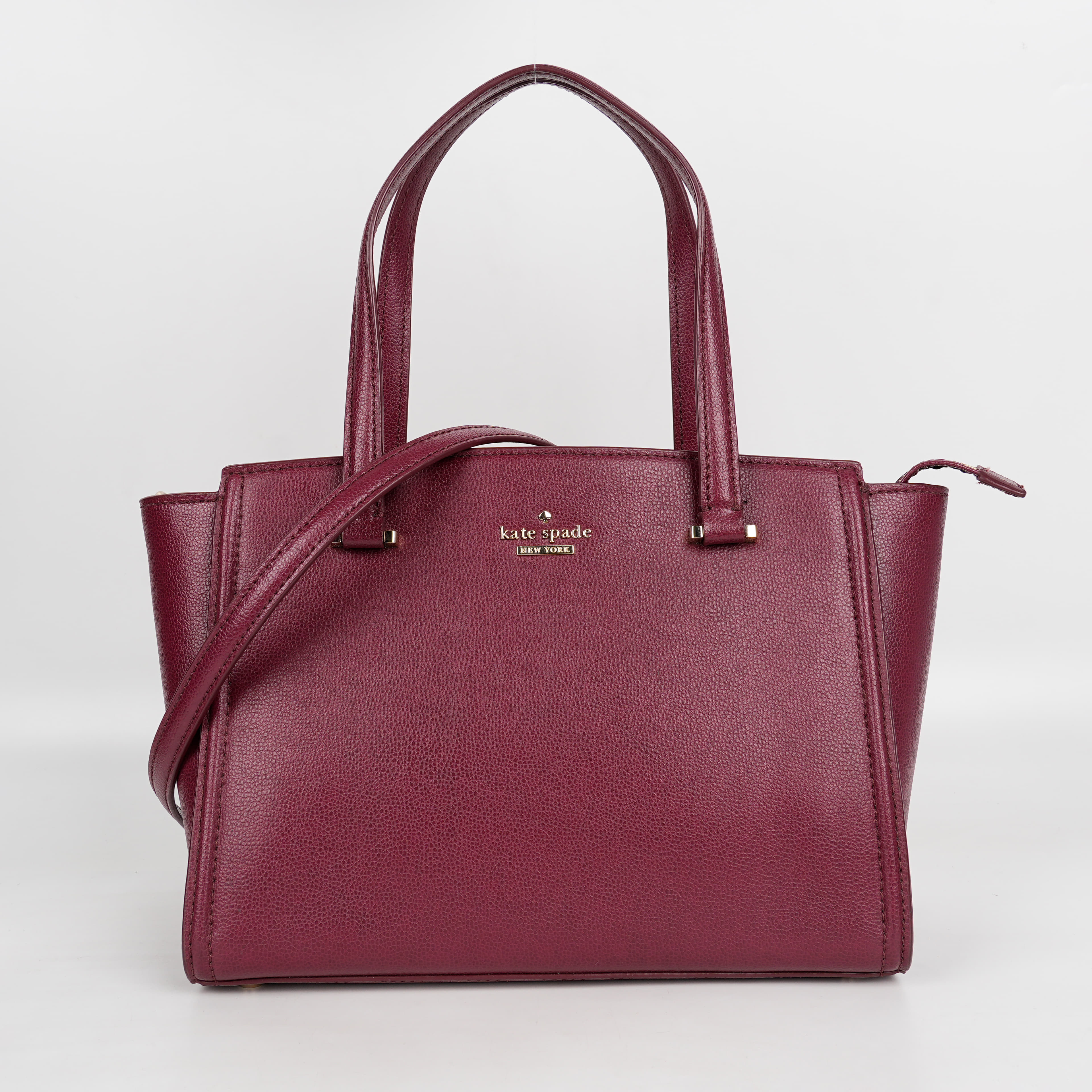 Kate Spade Patterson Drive Small Geraldine Satchel Bag In A Burgundy