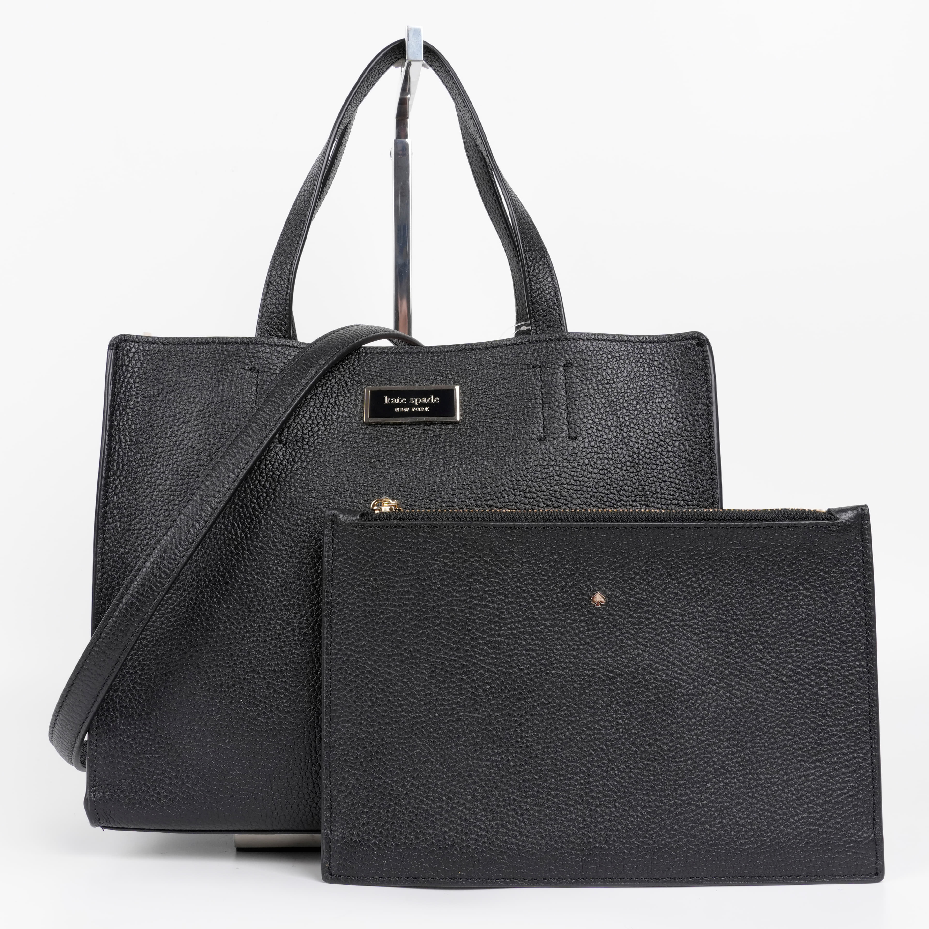 Kate Spade Sam Pebbled Black Leather Medium Satchel