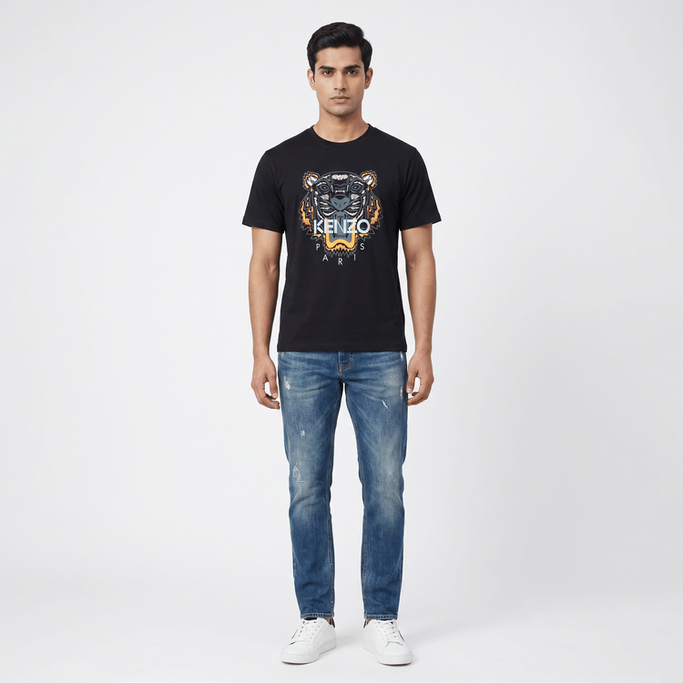 Size XL - Kenzo Black Men's T-Shirt-Hover-Image