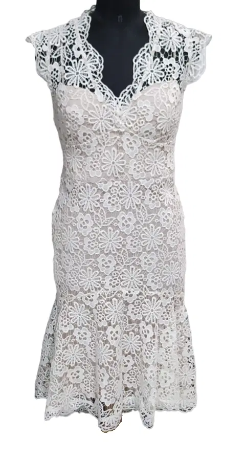 Karen Millen Flared-Hem Sleeveless Floral Lace Dress