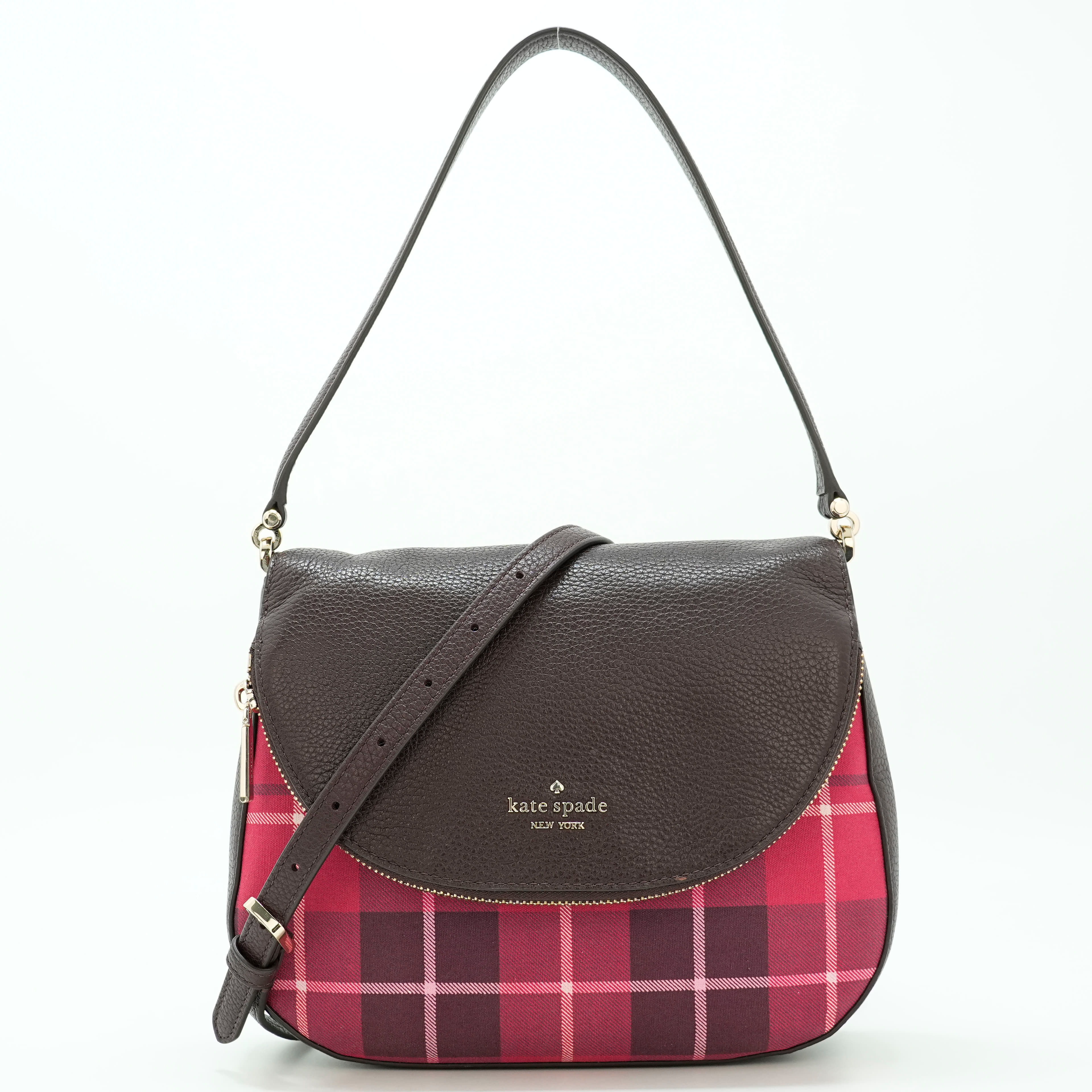 Kate Spade Leila Plaid Medium Flap Shoulder Bag