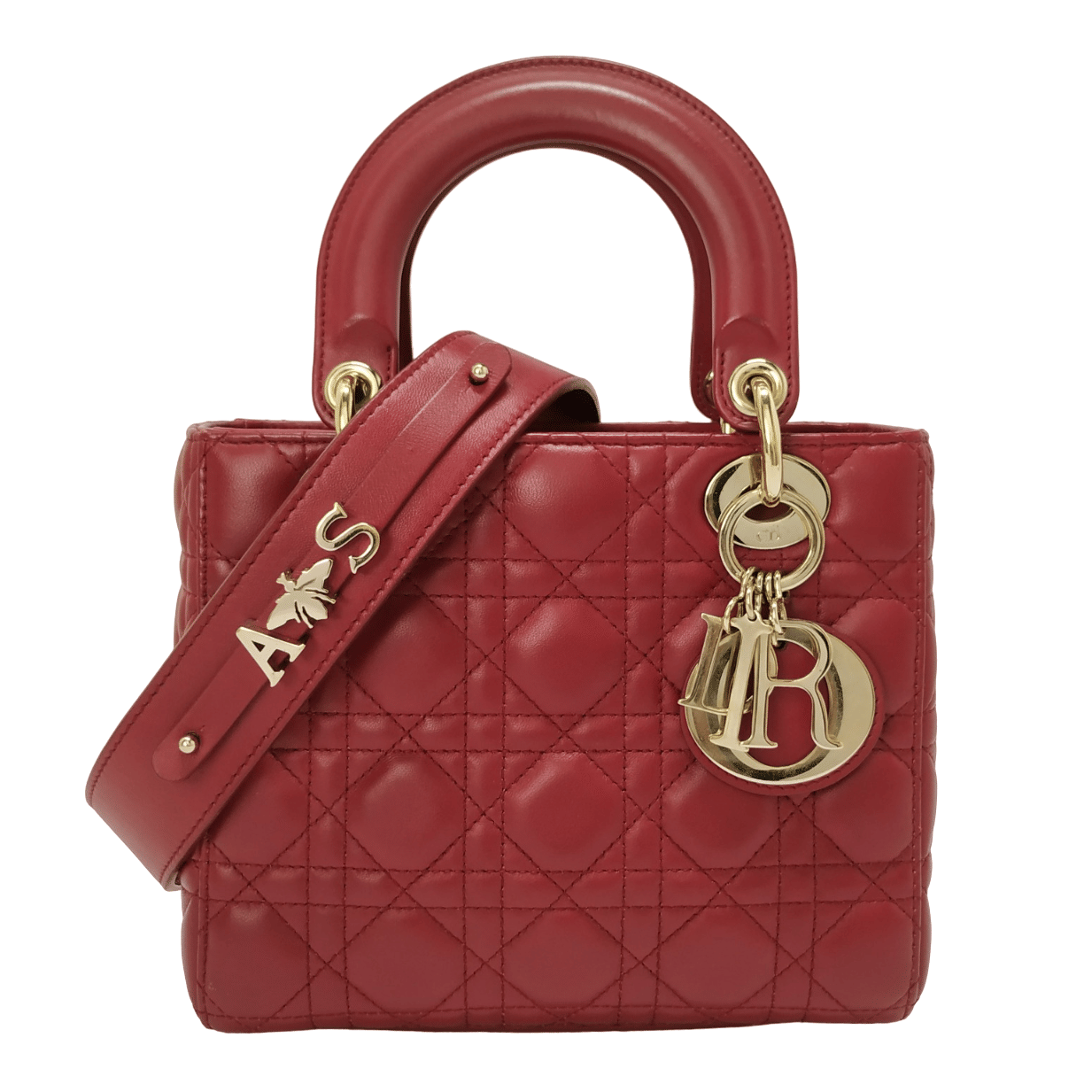 Lady Dior My ABCDior Bag In Cherry Red Cannage Lambskin