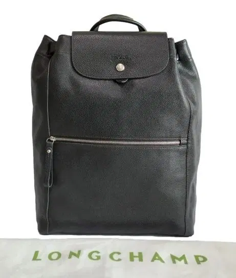Longchamp Le Foulonne Black Leather Backpack