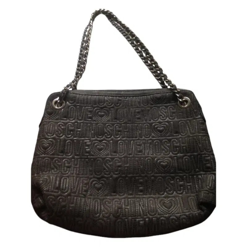 Love Mosichino Black Leather Hobo Bag