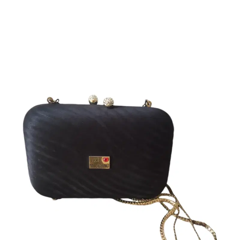 Moschino Black Clutch with Chain