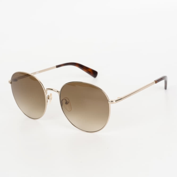 Longchamp LO101S Round Metal Sunglasses With Brown Gradient Lenses-Hover-Image