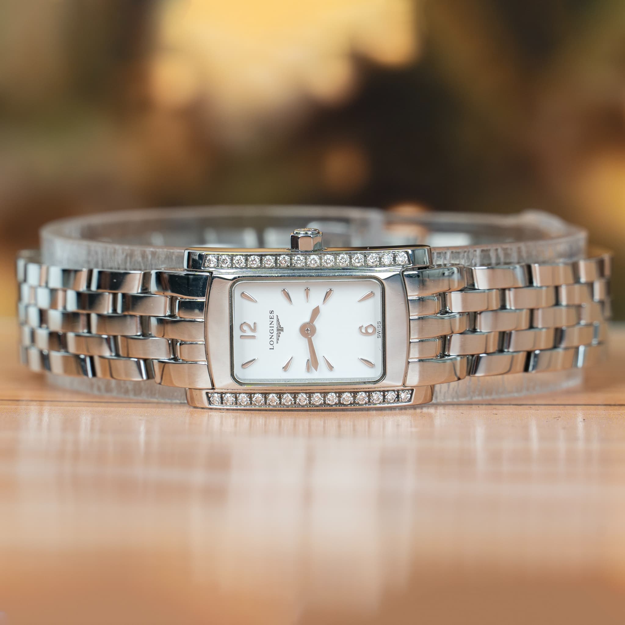 Longines DolceVita 20 MM Diamond Bezel Steel Ladies Watch