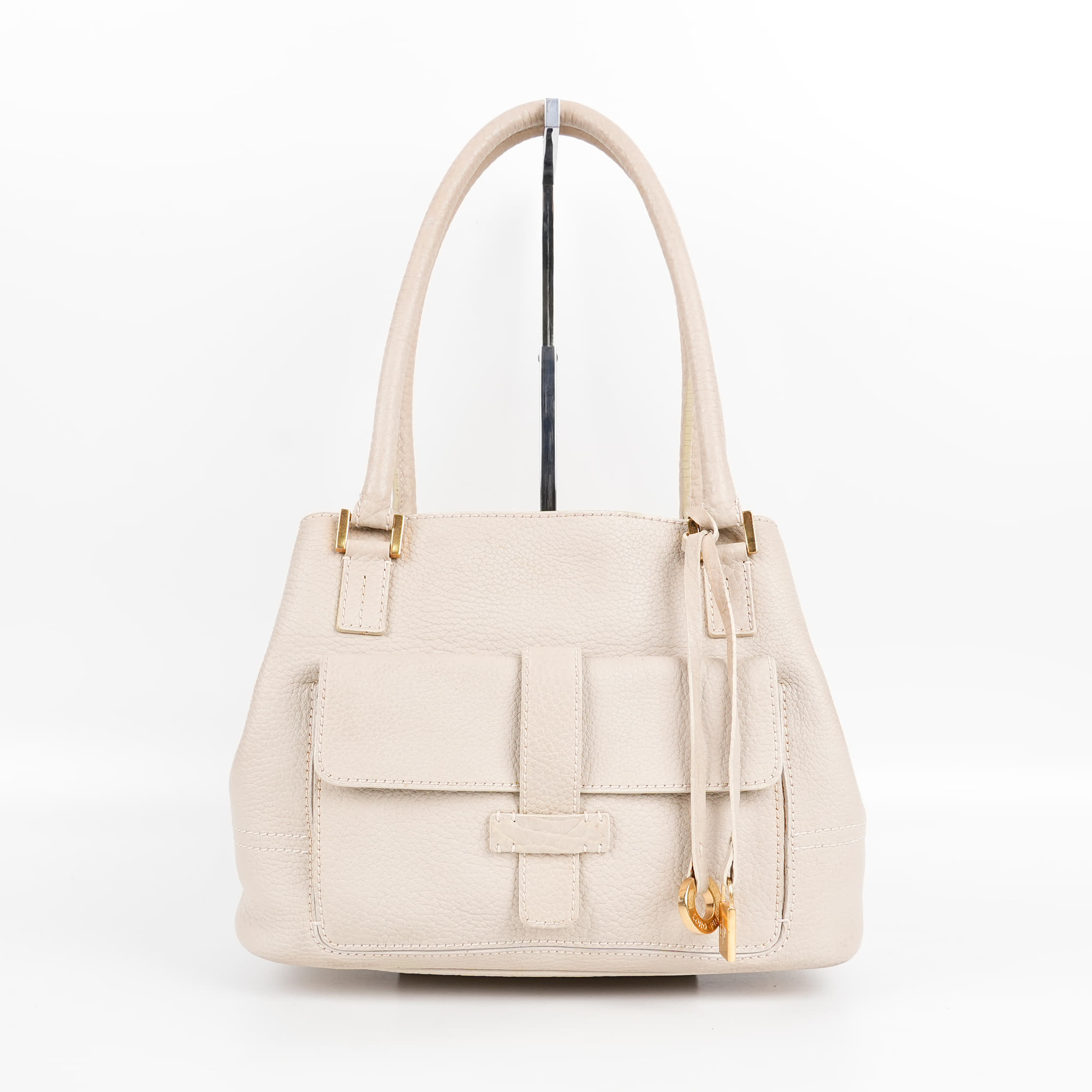 Loro Piana Grained Calfskin Globe Shoulder Bag