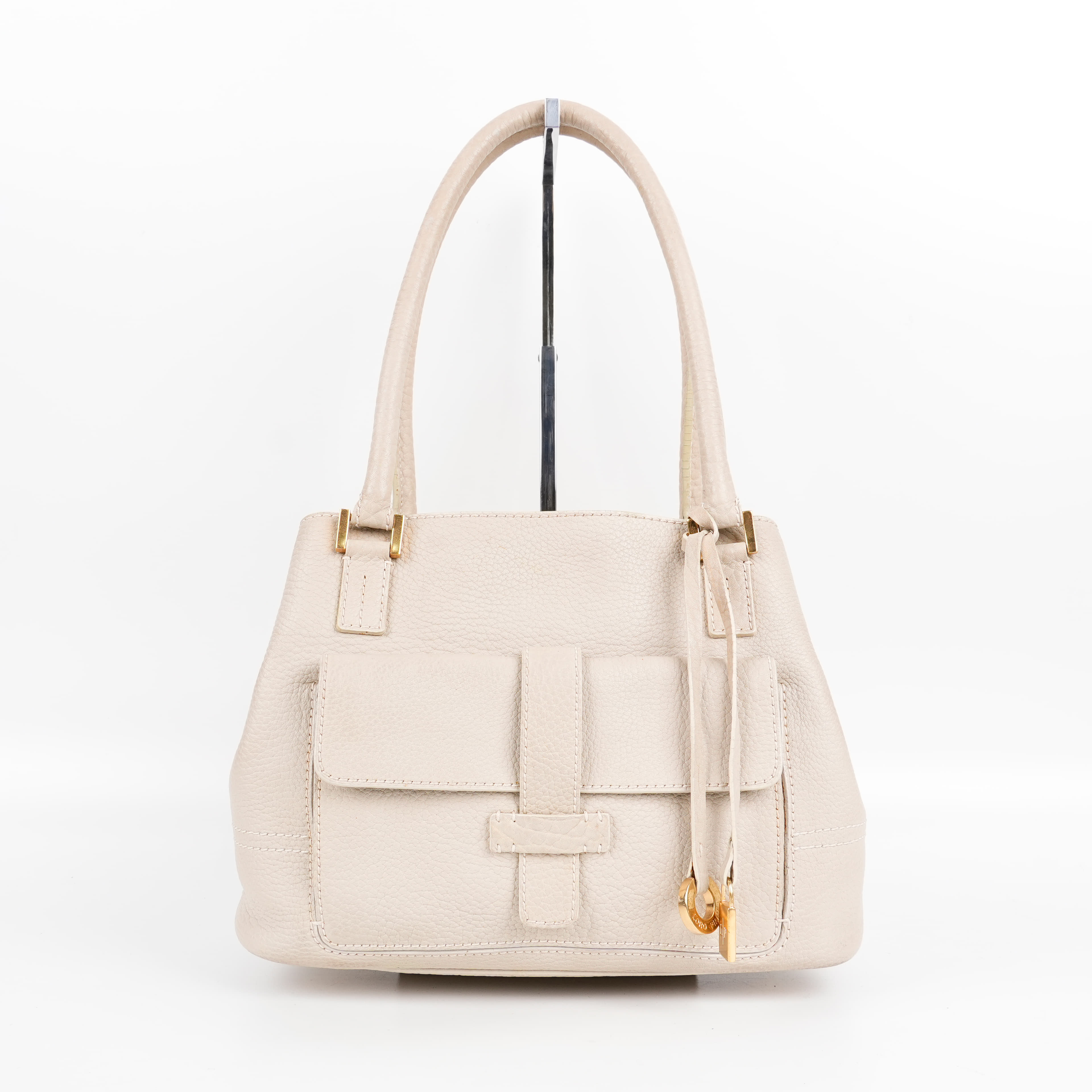 Loro Piana Grained Calfskin Globe Shoulder Bag