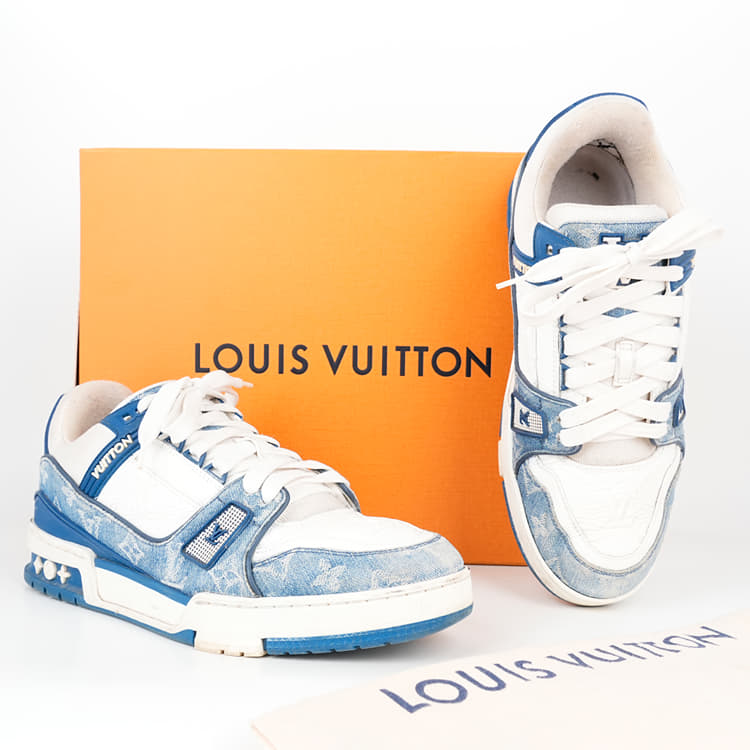 Size 7.5 - Louis Vuitton Blue Trainer Sneaker-Hover-Image