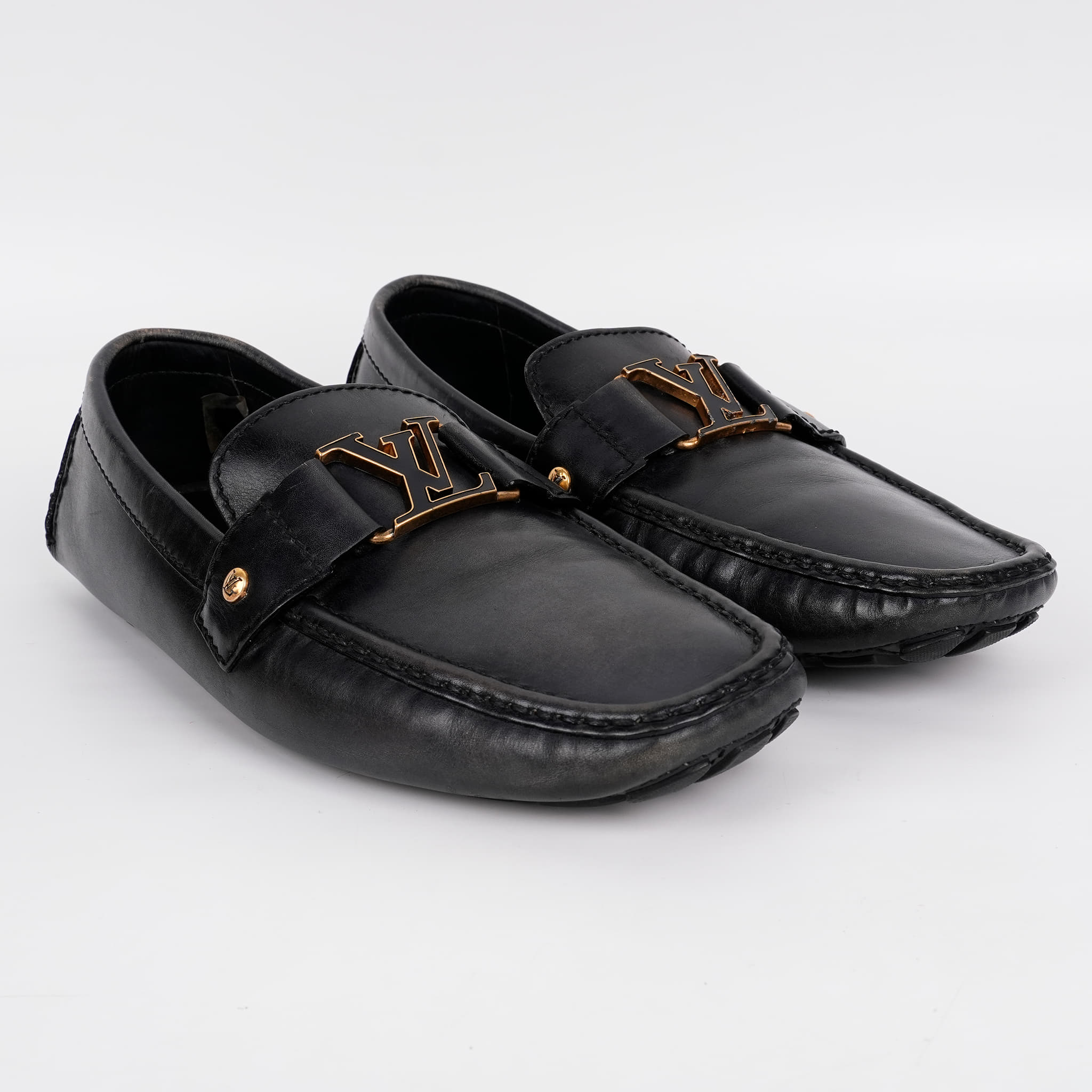 Louis Vuitton Black Monte Carlo Driving Leather Moccasin