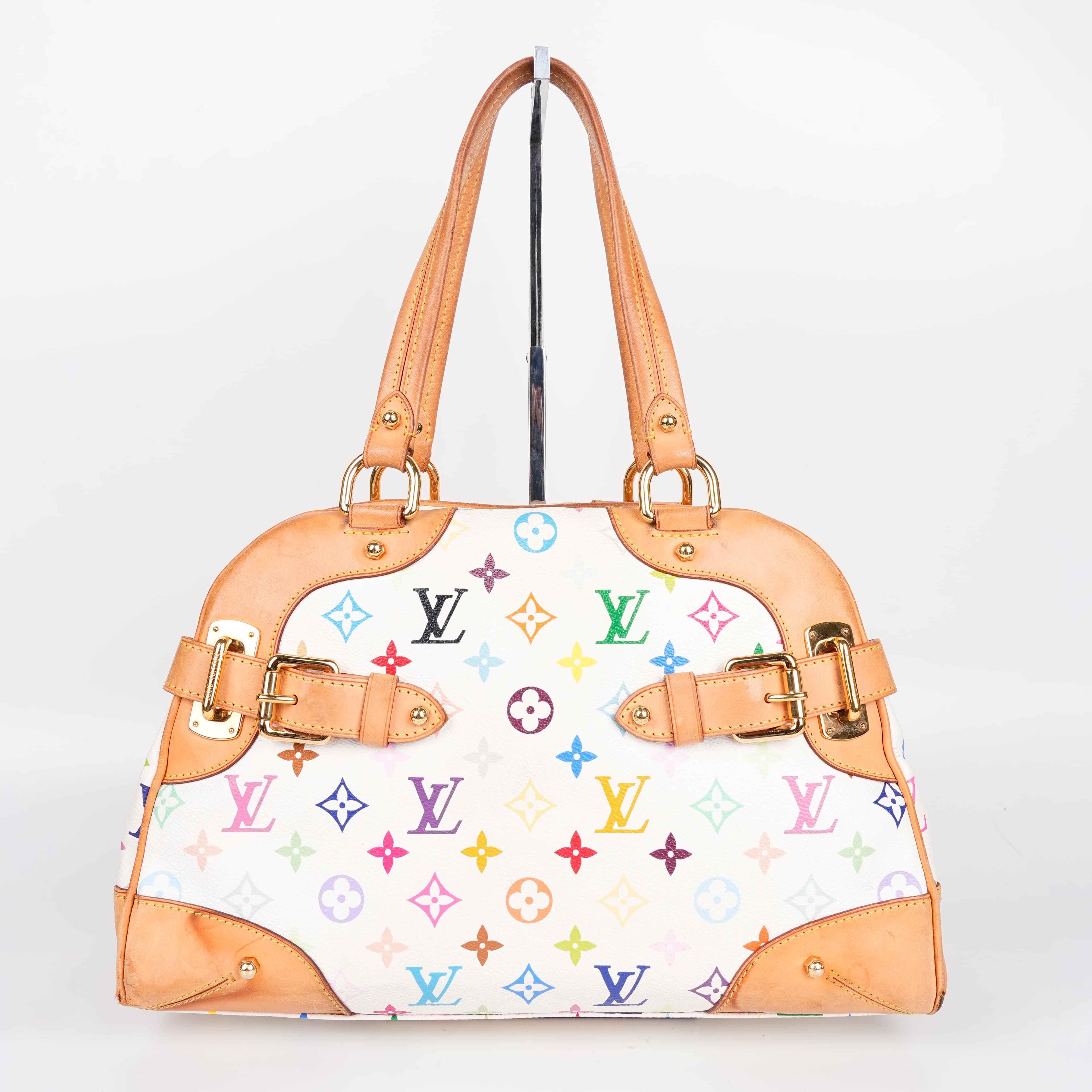 Louis Vuitton Monogram Multicolor White Claudia Hand Bag