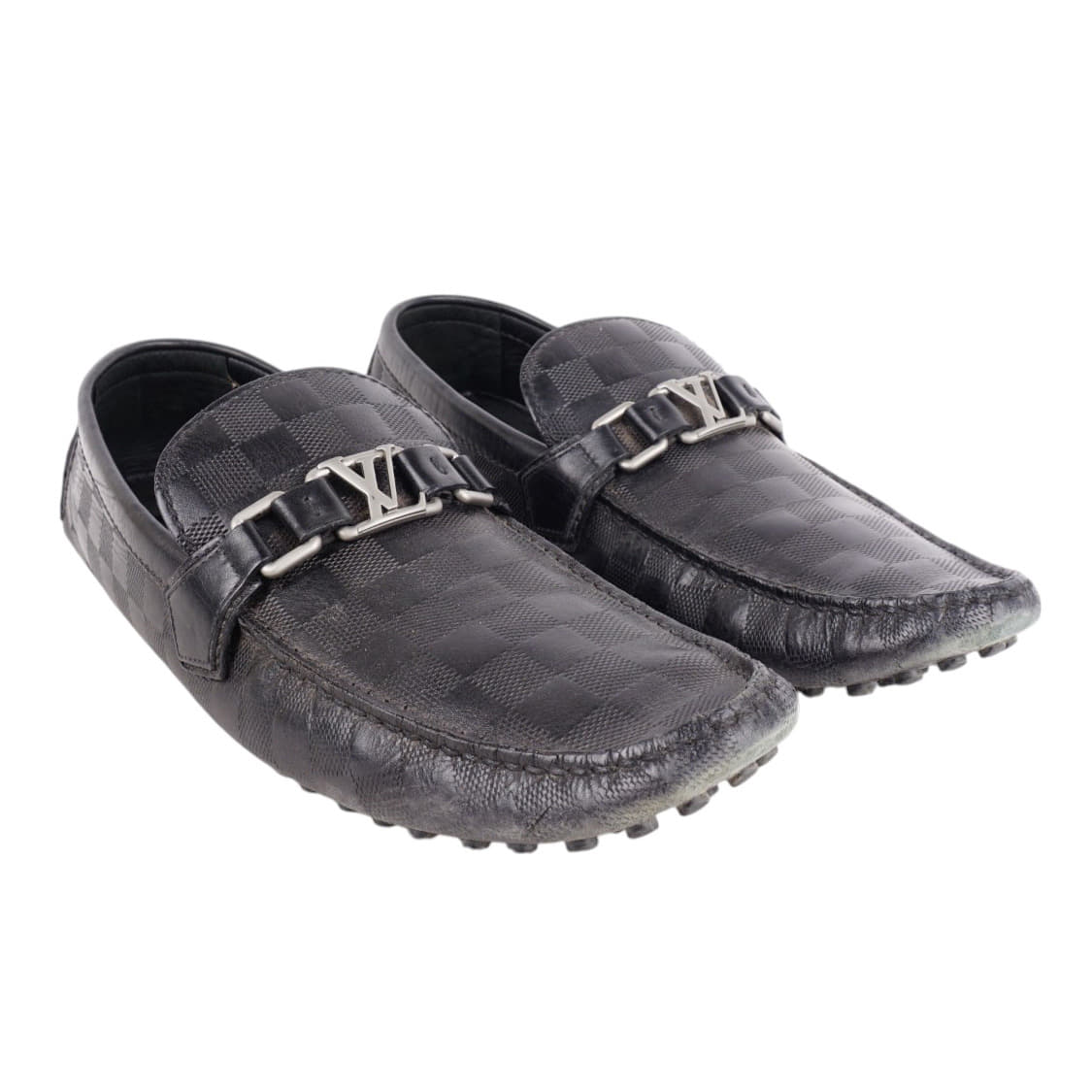 Size 9 - Louis Vuitton Damier Hockenheim Leather Moccasin