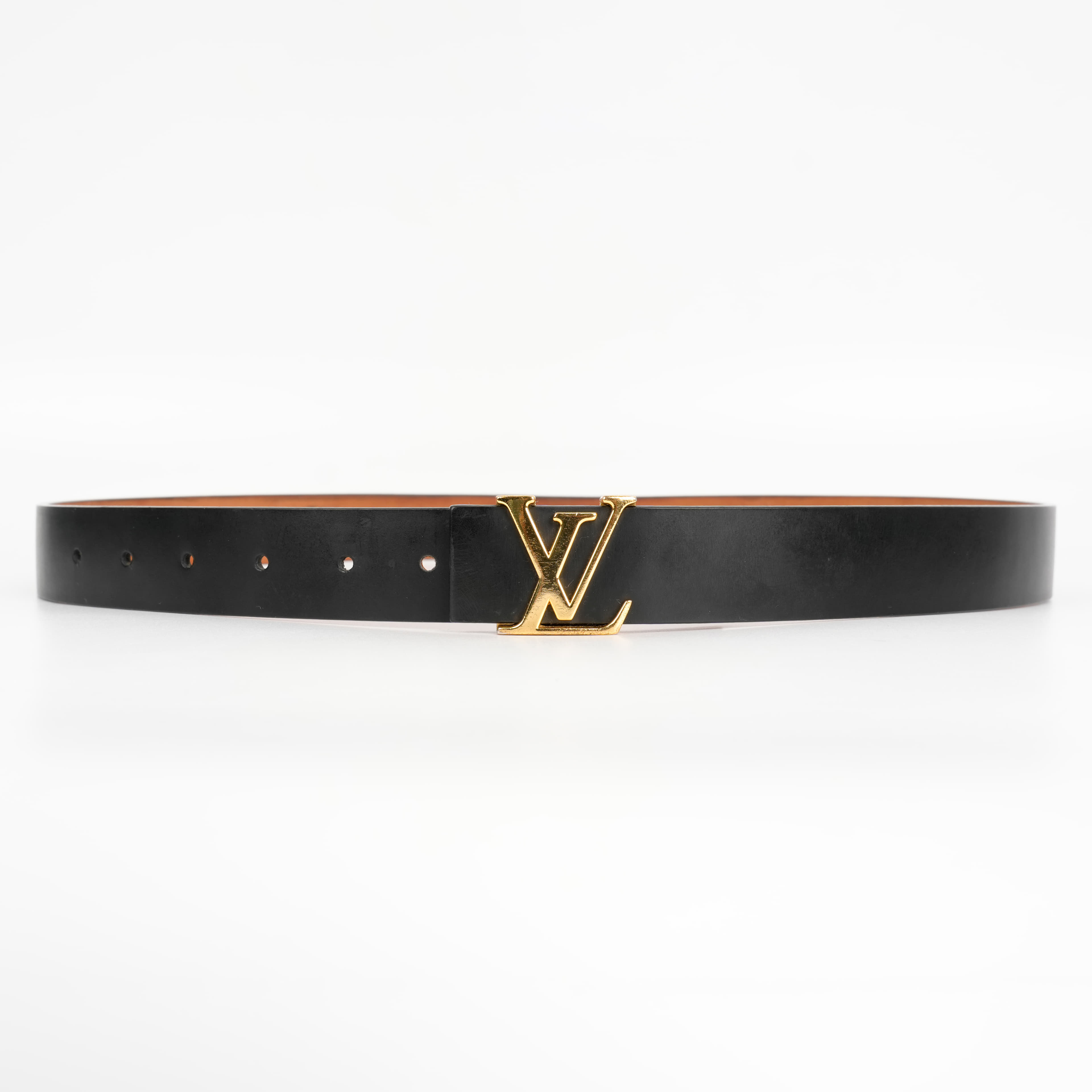 Louis Vuitton Black Leather LV Initiales Belt