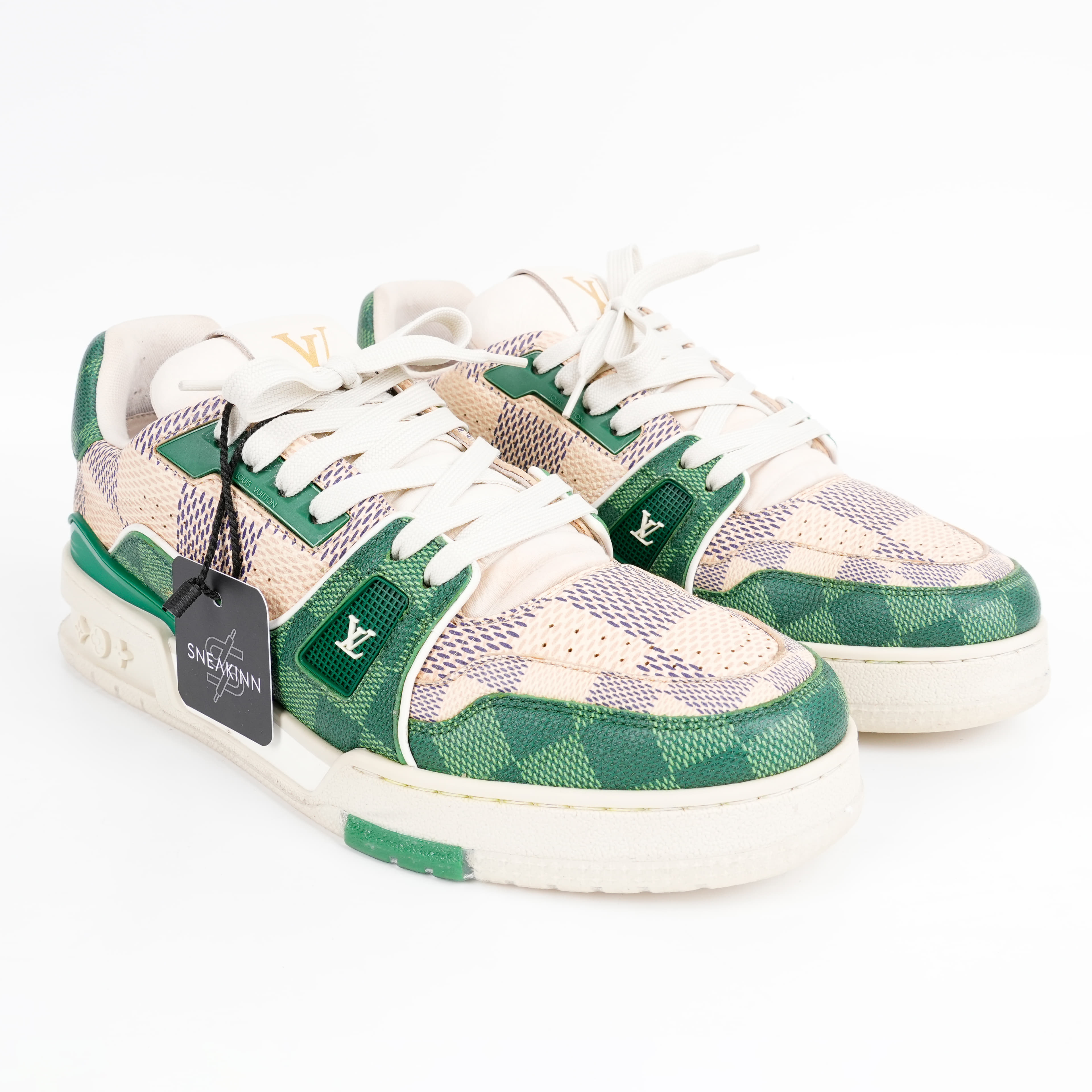 Size 7.5 - Louis Vuitton LV Trainer Damier White Green