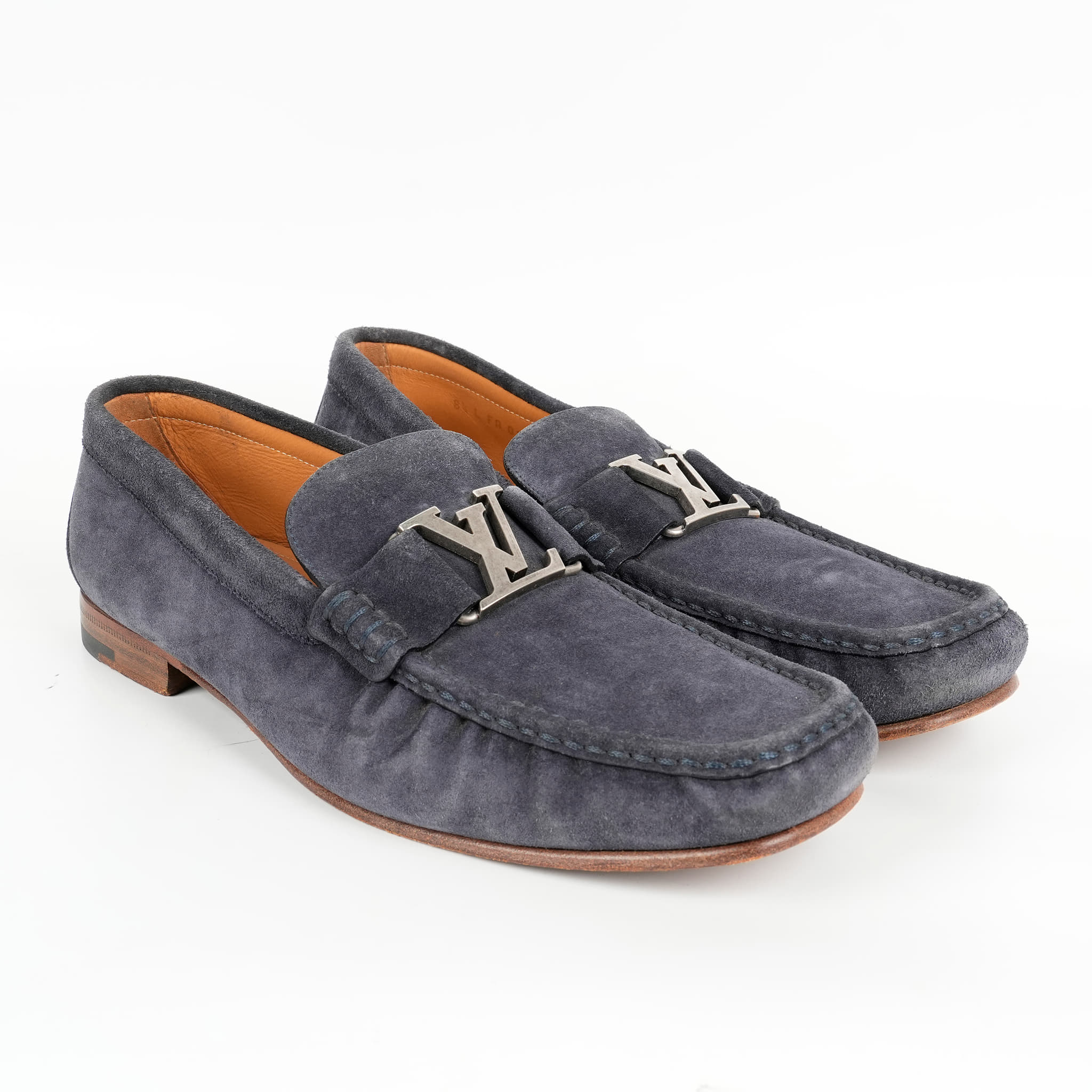 Louis Vuitton Marine Suede Mens Montaigne Loafers