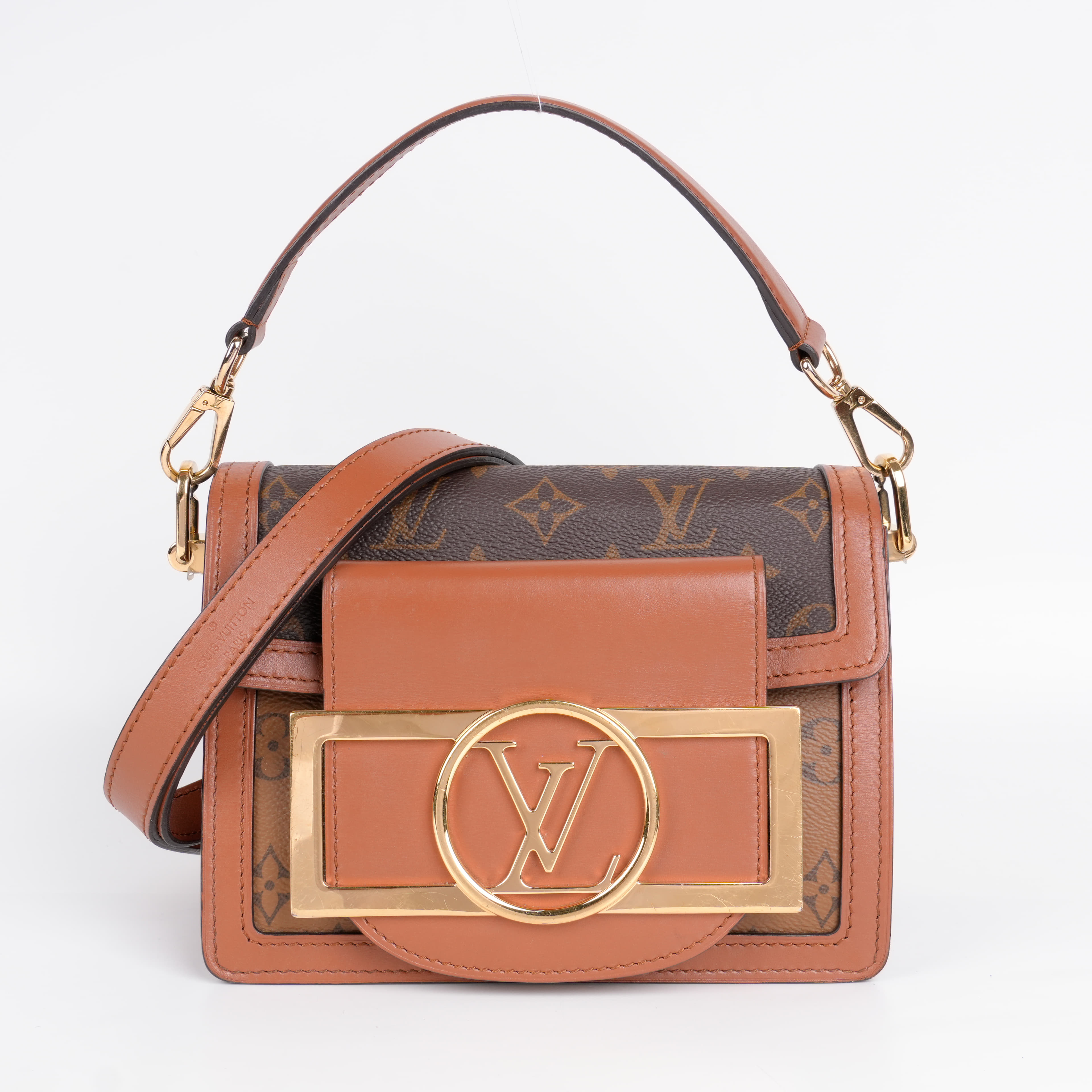 Louis Vuitton Monogram Reverse Mini Dauphine Lock XL Satchel