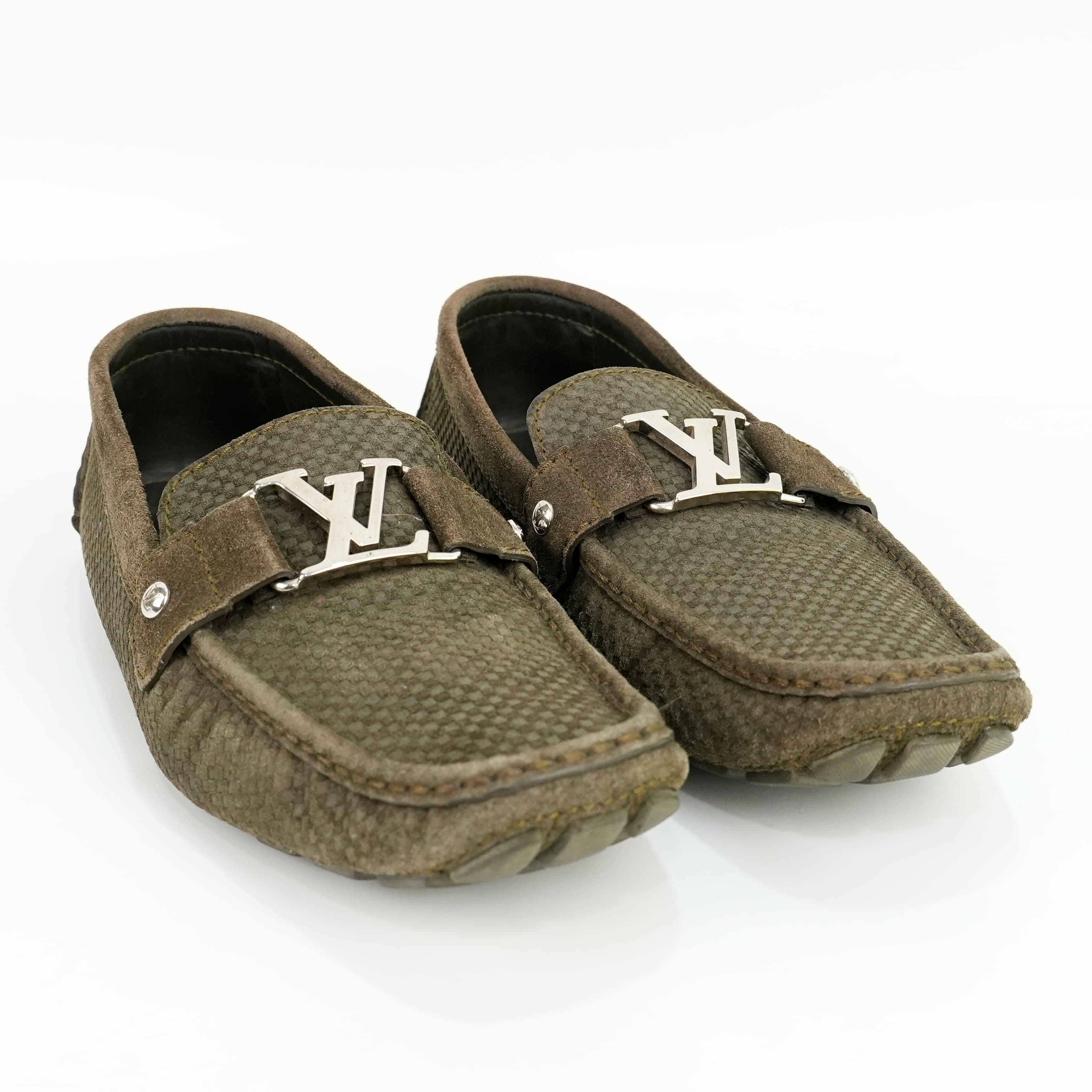 Louis Vuitton Suede Damier Monte Carlo Driver Loafer