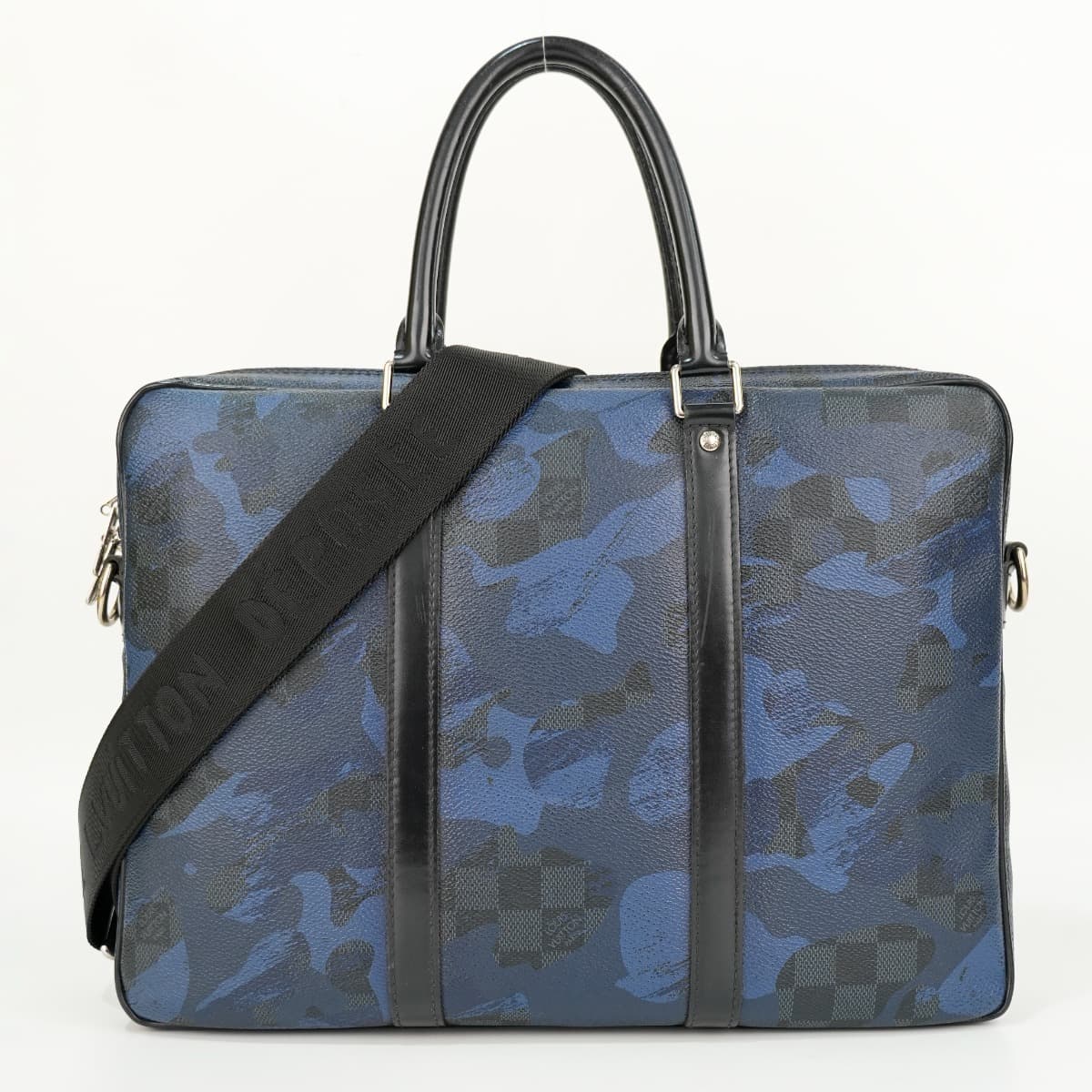 Louis Vuitton Porte-Documents Voyage Briefcase Limited Edition Camouflage Damier Cobalt PM