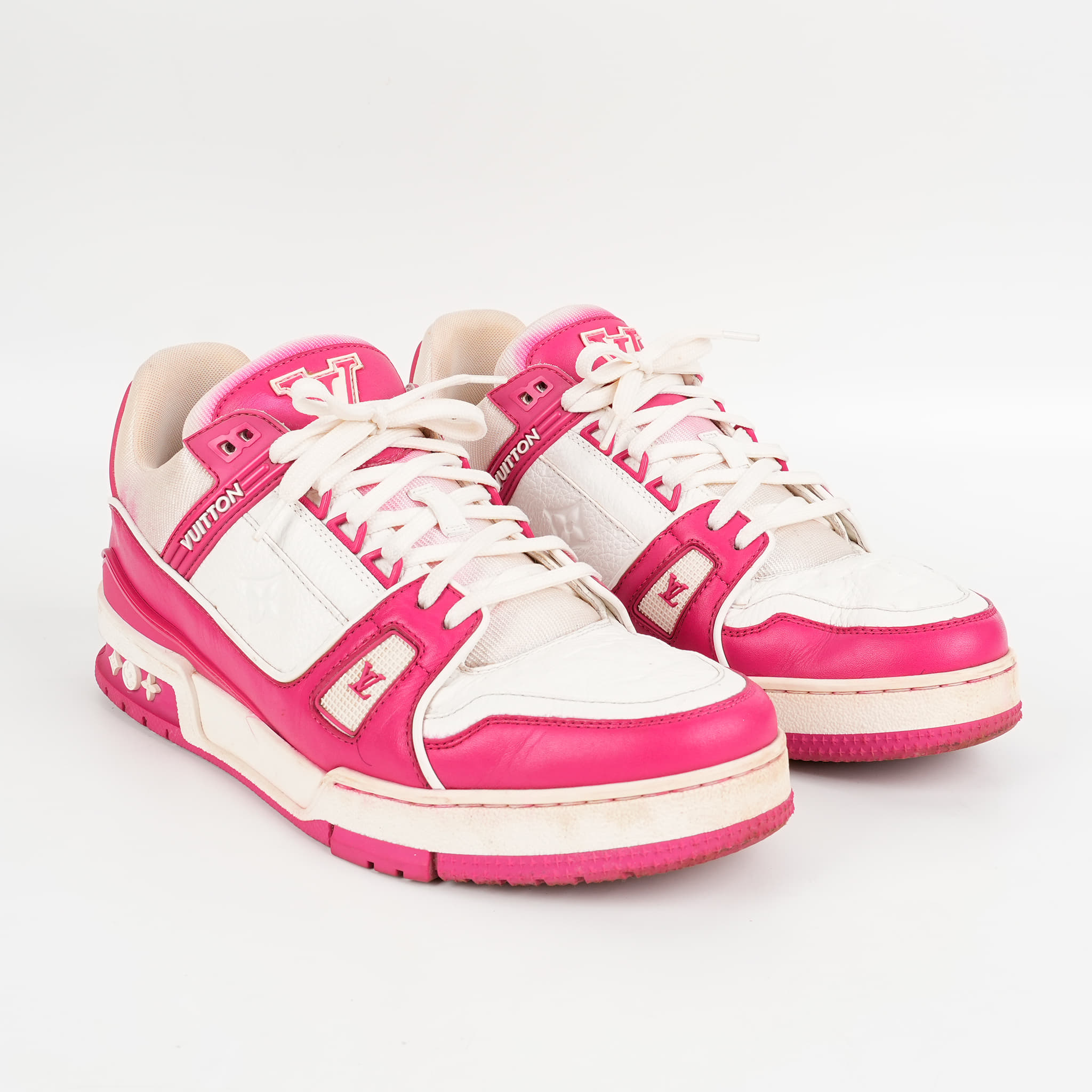 Size 7 - Louis Vuitton Trainer Monogram Denim Fuchsia